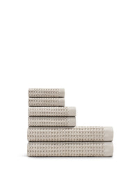 Supima® Waffle 6pc Towel Bundle Oatmeal Bath Sheet Bundle Waffle Towels