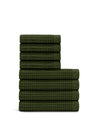 Supima® Waffle 8pc Towel Bundle Forest Bath Sheet Bundle Waffle Towels