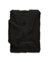 Onsen Waffle Bath Robe in Black #color_black
