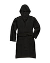 Onsen Waffle Bath Robe in Black #color_black